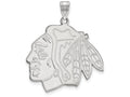 LogoArt Sterling Silver Chicago Blackhawks XL Pendant Necklace