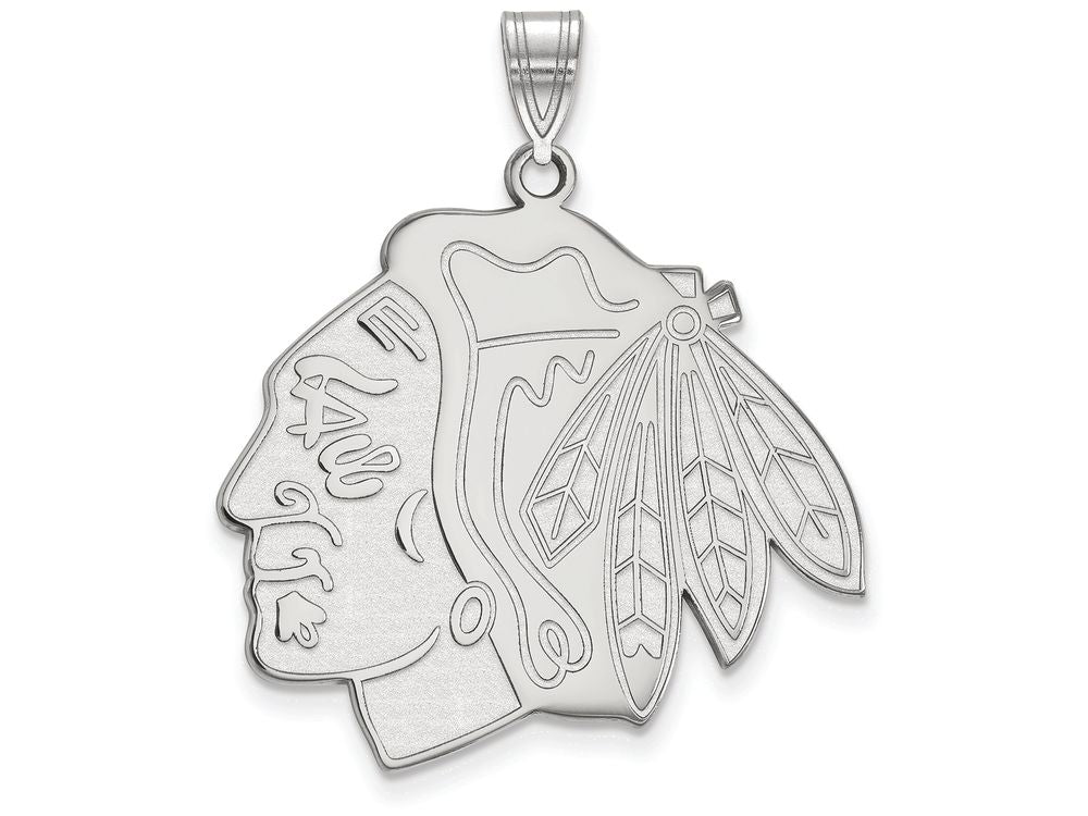 LogoArt Sterling Silver Chicago Blackhawks XL Pendant Necklace