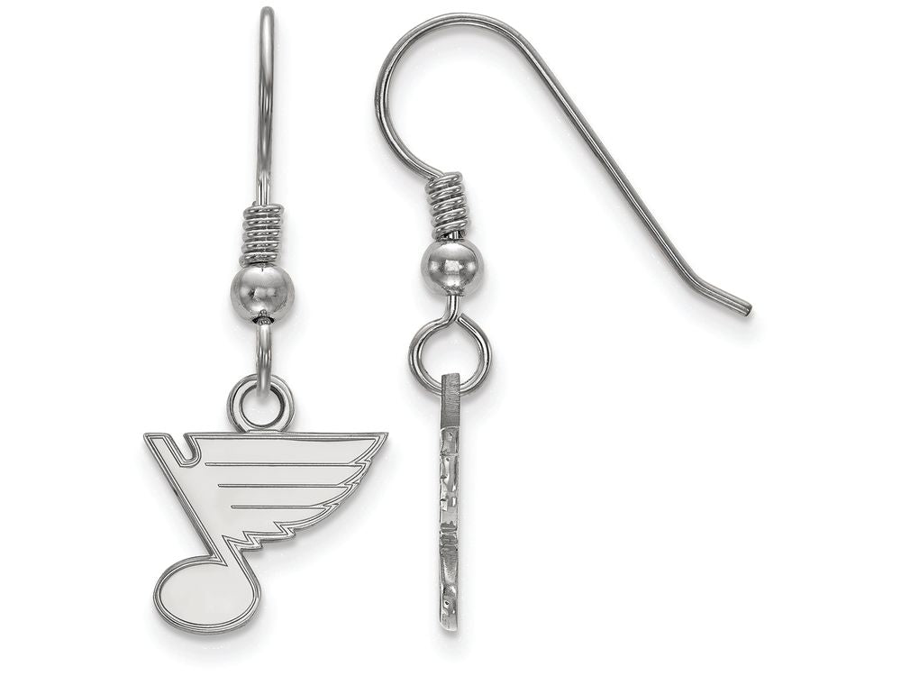 LogoArt Sterling Silver St. Louis Blues Xs Dangle Earrings Wire