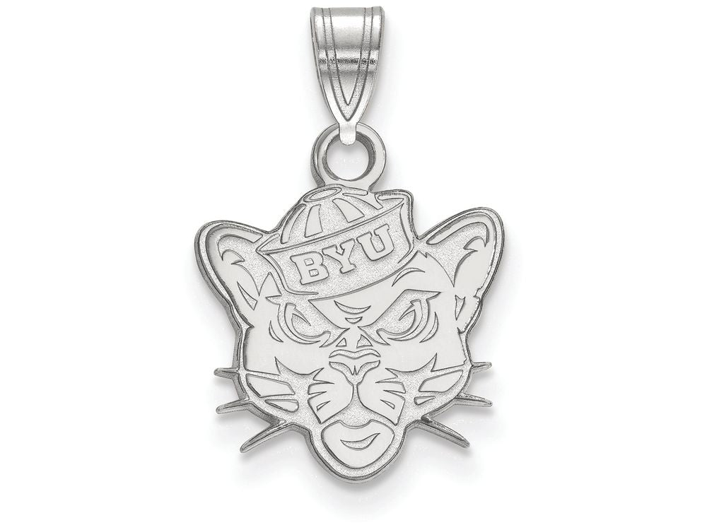 LogoArt Sterling Silver Brigham Young University Small Pendant Necklace