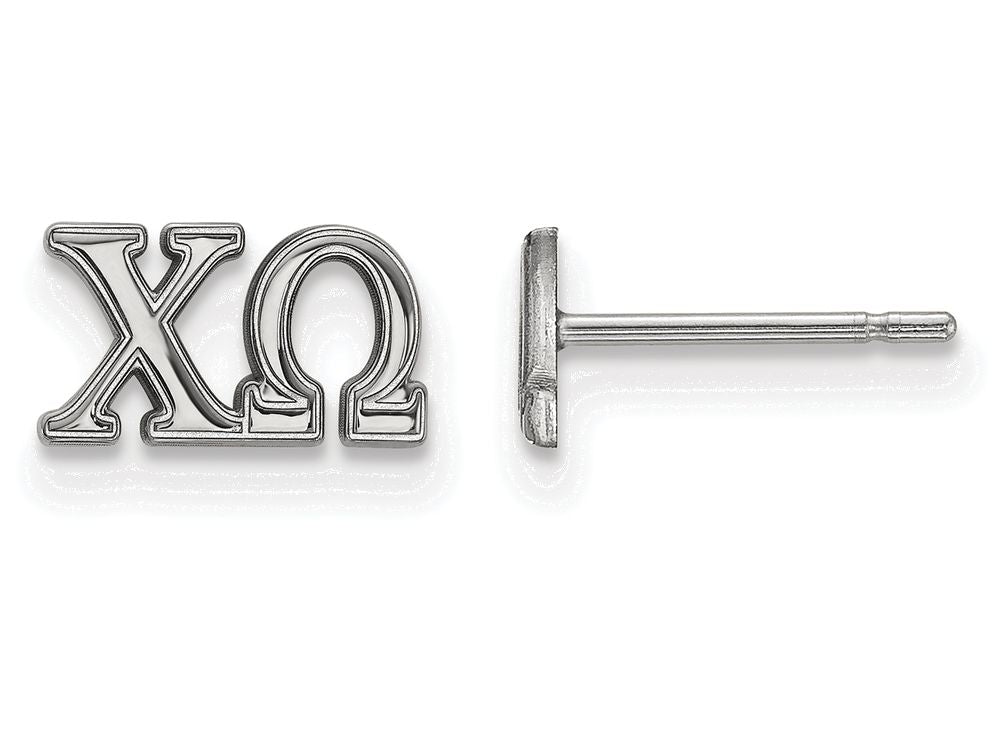 LogoArt Sterling Silver Chi Omega Extra Small Post Earrings