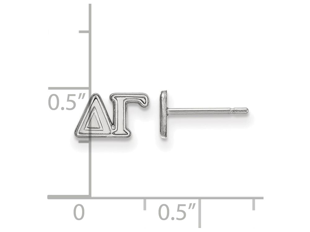 LogoArt Sterling Silver Delta Gamma Extra Small Post Earrings