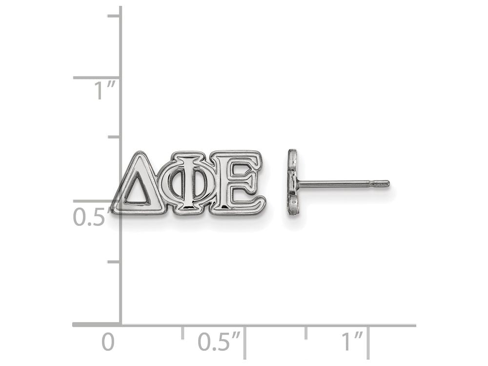 LogoArt Sterling Silver Delta Phi Epsilon Extra Small Post Earrings