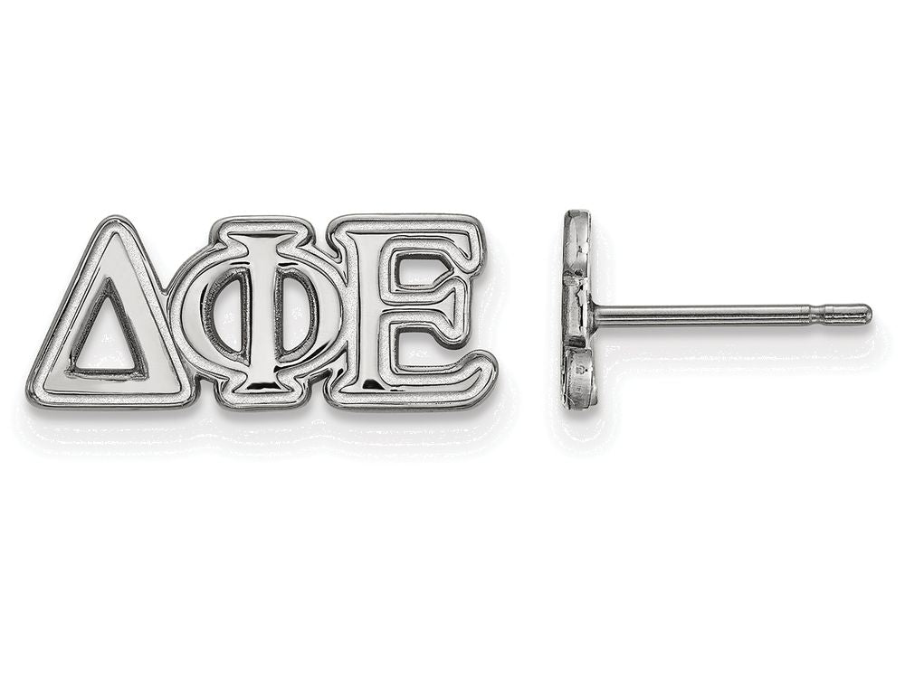 LogoArt Sterling Silver Delta Phi Epsilon Extra Small Post Earrings
