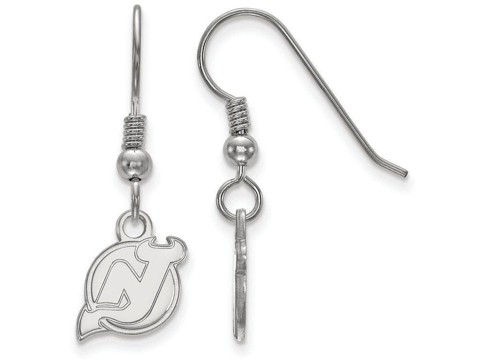 LogoArt Sterling Silver New Jersey Devils Xs Dangle Earrings Wire