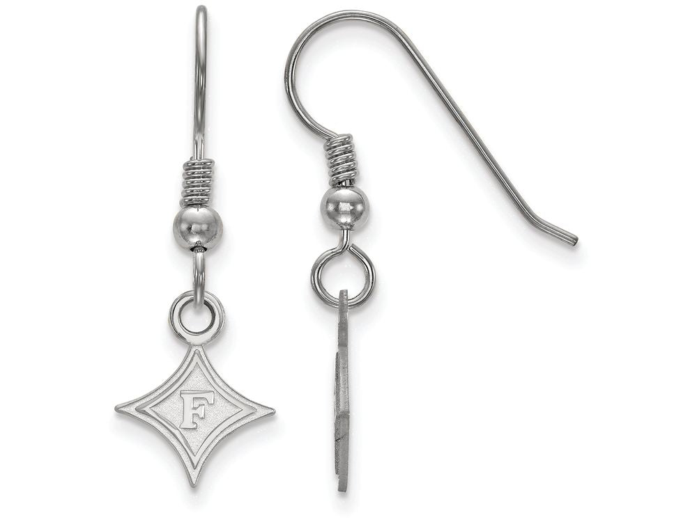 LogoArt Sterling Silver Furman University Xs Dangle Earrings Wire