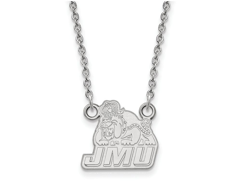 LogoArt Sterling Silver James Madison University Small Pendant Necklace