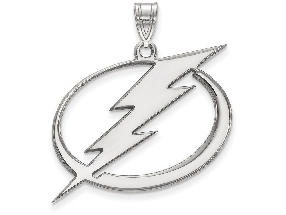 LogoArt Sterling Silver Tampa Bay Ligtning XL Pendant Necklace 30 x 29mm