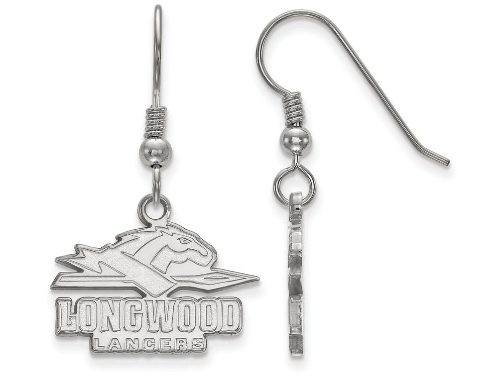 LogoArt Sterling Silver Longwood University Small Dangle Earrings Wire