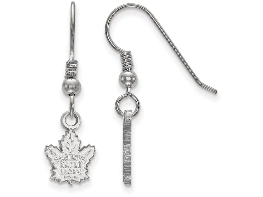 LogoArt Sterling Silver Toronto Maple Leafs Xs Dangle Earrings Wire