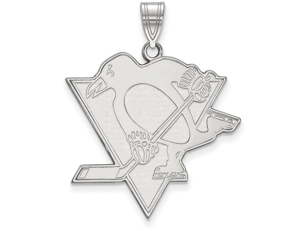 LogoArt Sterling Silver Pittsburgh Penguins XL Pendant Necklace