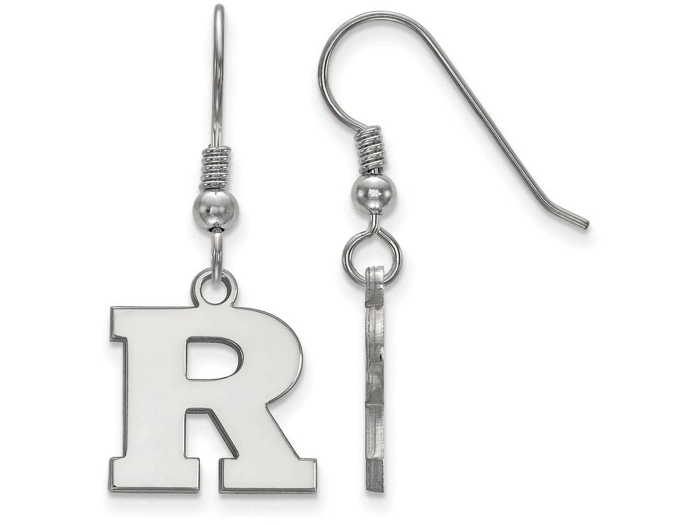 LogoArt Sterling Silver Rutgers Small Dangle Earrings Wire