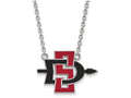 LogoArt Sterling Silver San Diego State University Large Pendant Necklace
