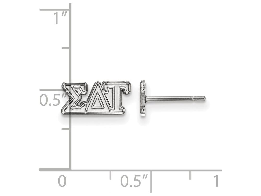 LogoArt Sterling Silver Sigma Delta Tau Extra Small Post Earrings