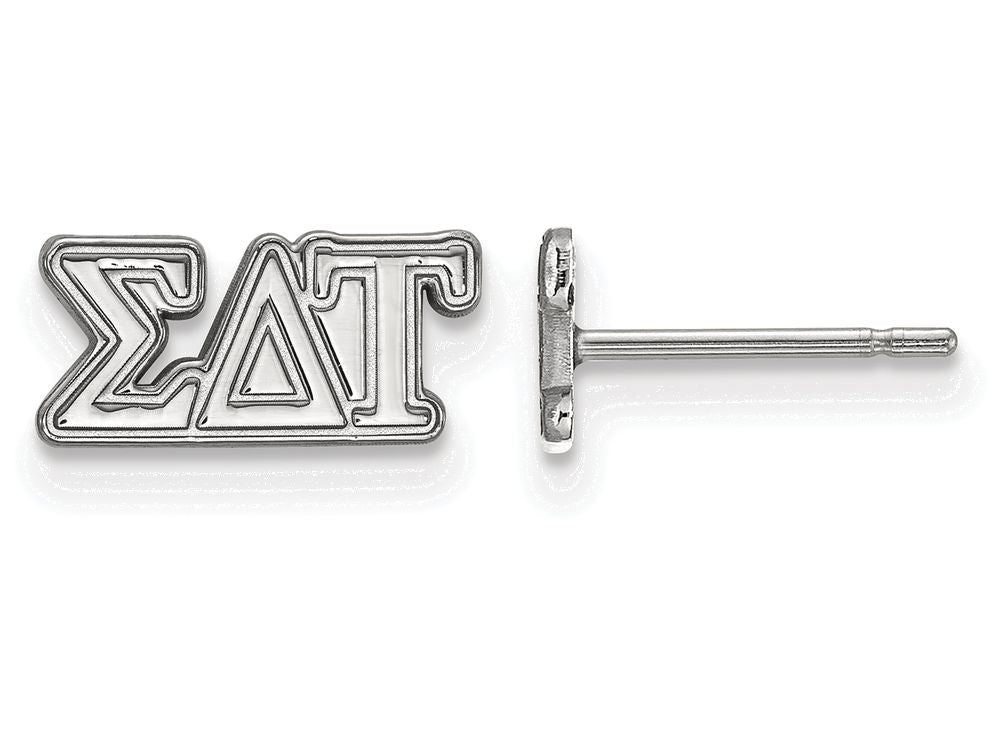 LogoArt Sterling Silver Sigma Delta Tau Extra Small Post Earrings