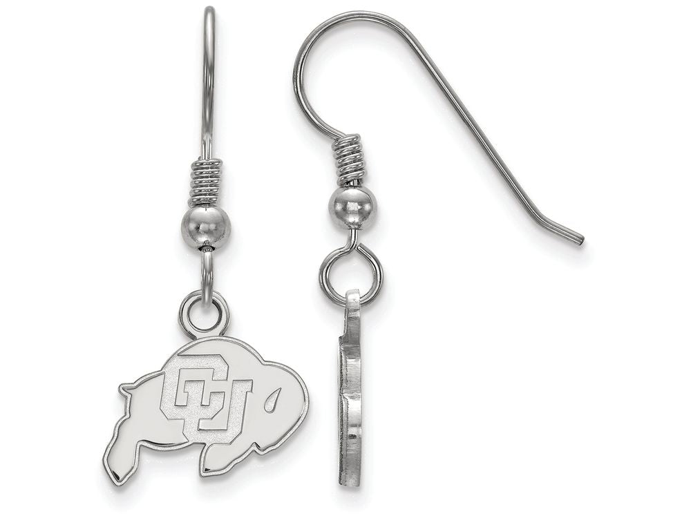 LogoArt Sterling Silver University Of Colorado Xs Dangle Earrings Wire