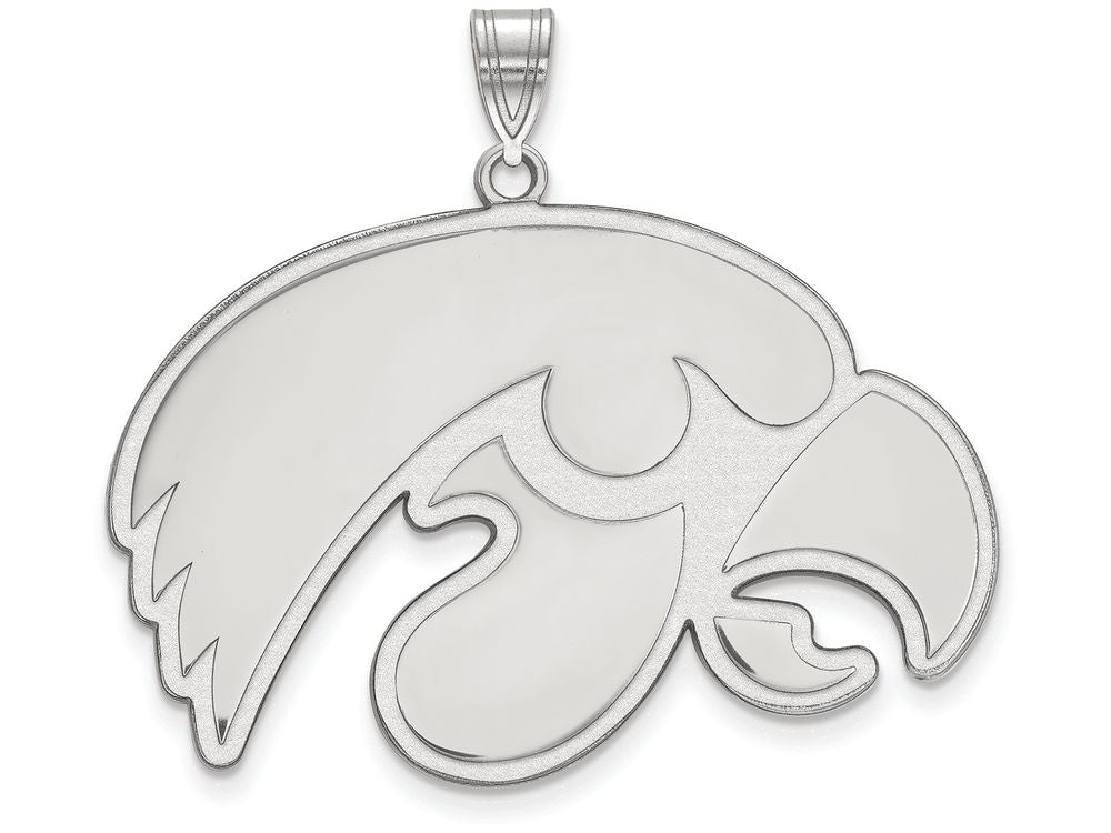 LogoArt Sterling Silver University Of Iowa XL Pendant Necklace