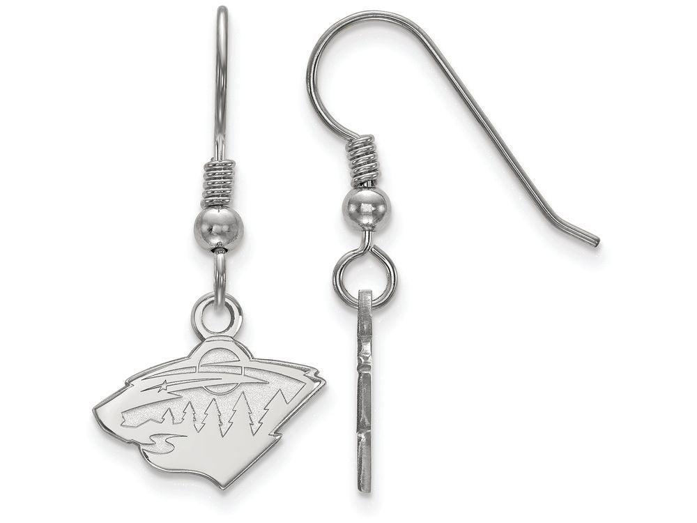 LogoArt Sterling Silver Minnesota Wild Xs Dangle Earrings Wire