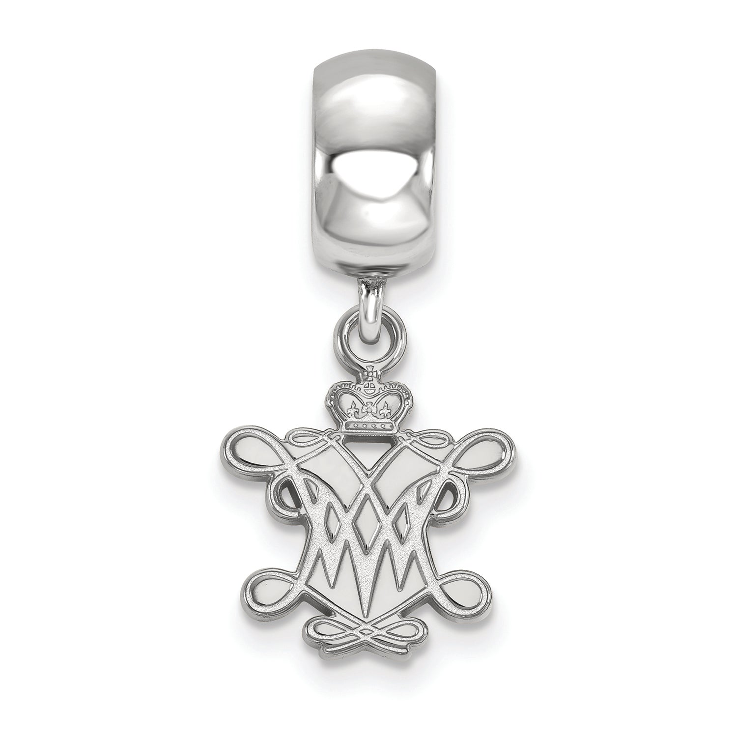 LogoArt Sterling Silver William And Mary Bead Charm Charm Small Dangle Bead Charm