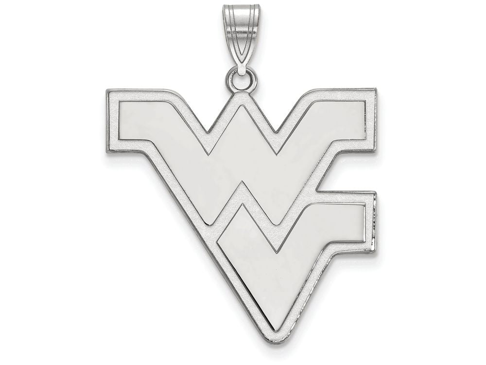 LogoArt Sterling Silver West Virginia University XL Pendant Necklace