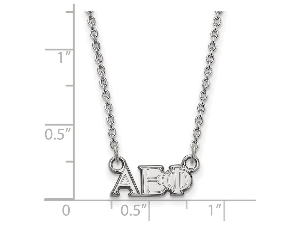 LogoArt Sterling Silver Alpha Epsilon Phi Extra Small Pendant Necklace With 18 Inch
