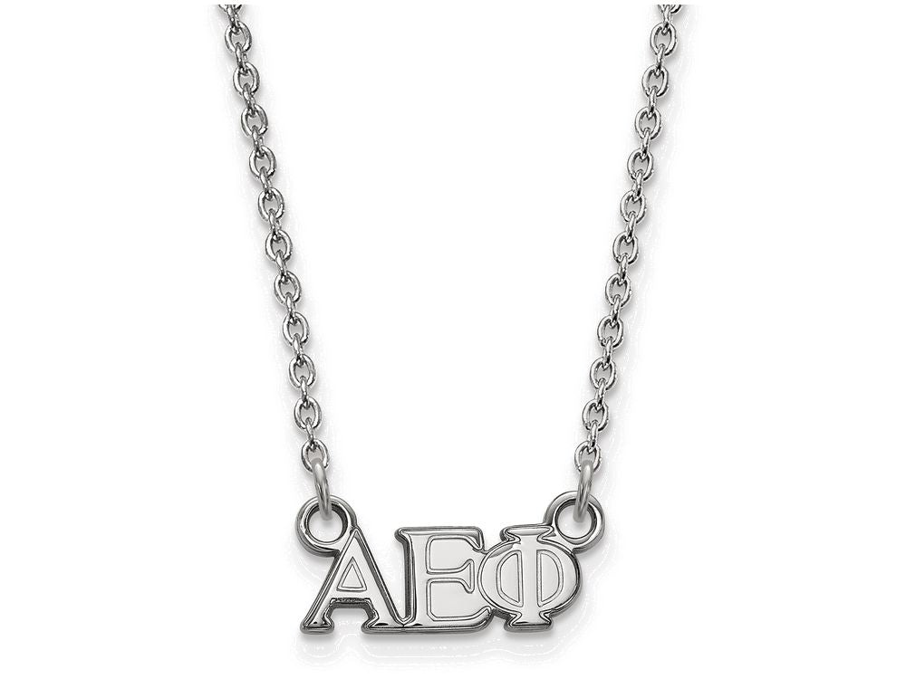 LogoArt Sterling Silver Alpha Epsilon Phi Extra Small Pendant Necklace With 18 Inch