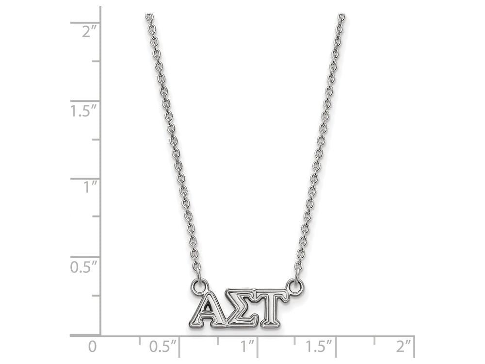 LogoArt Sterling Silver Alpha Sigma Tau Extra Small Pendant Necklace With 18 Inch
