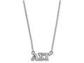 LogoArt Sterling Silver Alpha Sigma Tau Extra Small Pendant Necklace With 18 Inch