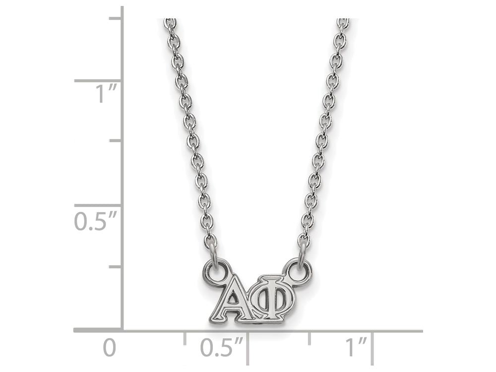 LogoArt Sterling Silver Alpha Phi Extra Small Pendant Necklace With 18 Inch