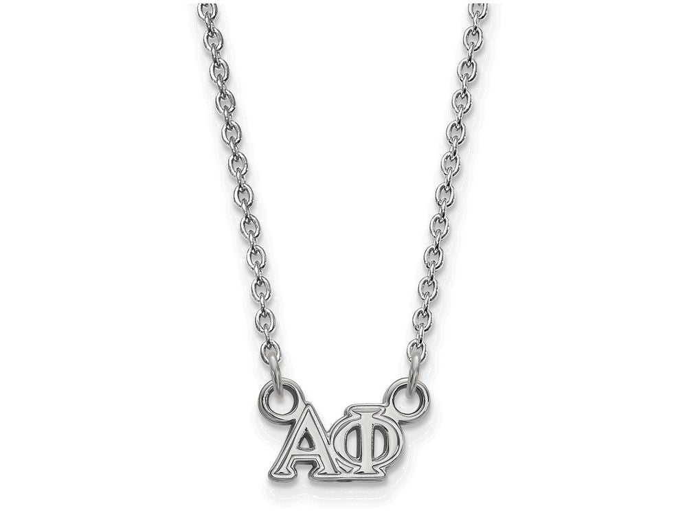LogoArt Sterling Silver Alpha Phi Extra Small Pendant Necklace With 18 Inch