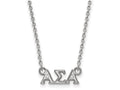 LogoArt Sterling Silver Alpha Sigma Alpha Extra Small Pendant Necklace With 18 Inch