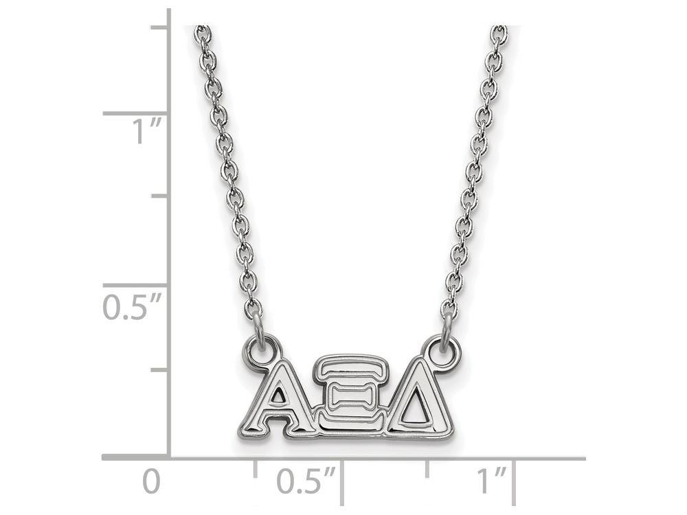 LogoArt Sterling Silver Alpha Xi Delta Extra Small Pendant Necklace With 18 Inch
