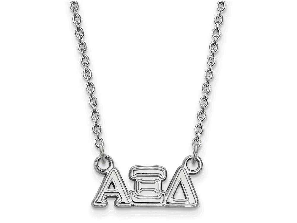 LogoArt Sterling Silver Alpha Xi Delta Extra Small Pendant Necklace With 18 Inch