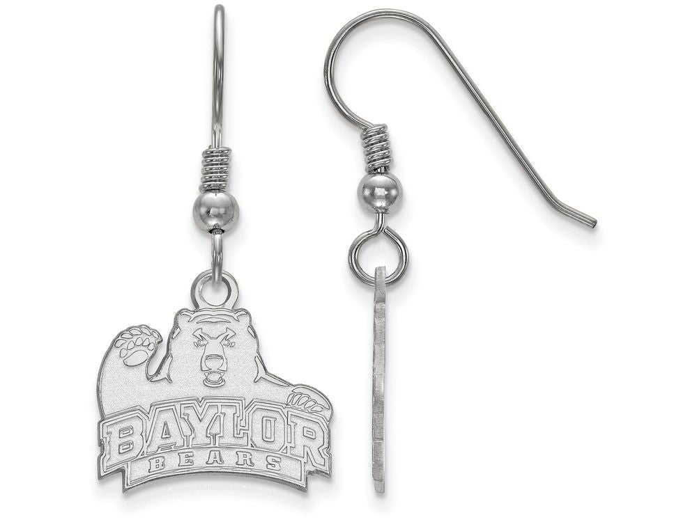 LogoArt Sterling Silver Baylor University Small Dangle Earrings Wire