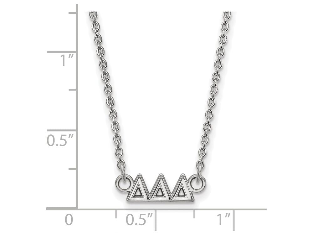 LogoArt Sterling Silver Delta Delta Delta Extra Small Pendant Necklace With 18 Inch