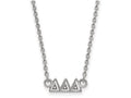 LogoArt Sterling Silver Delta Delta Delta Extra Small Pendant Necklace With 18 Inch