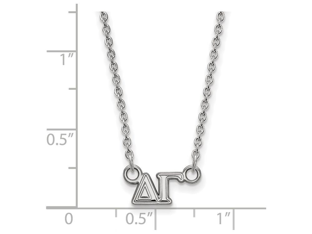 LogoArt Sterling Silver Delta Gamma Extra Small Pendant Necklace With 18 Inch
