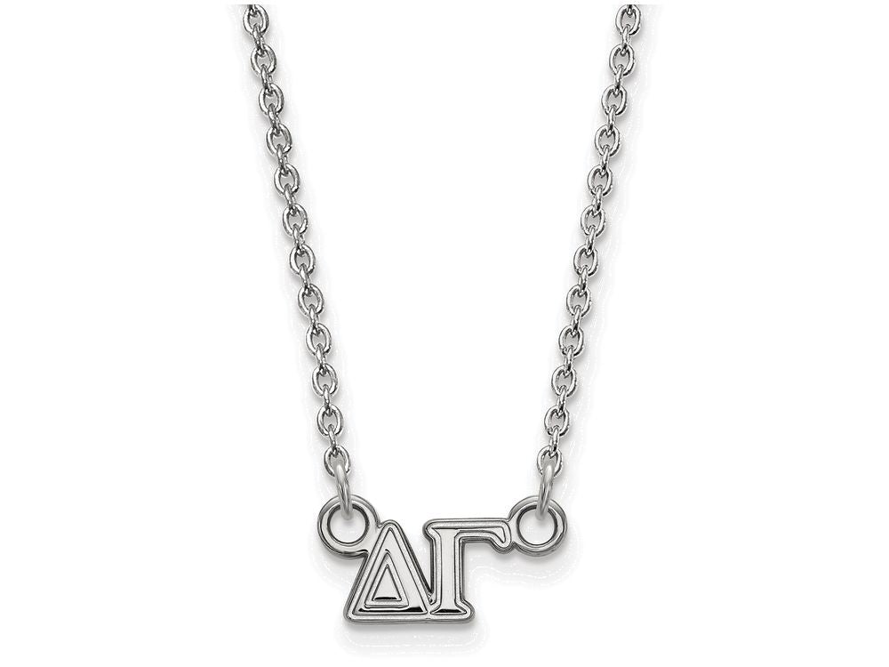 LogoArt Sterling Silver Delta Gamma Extra Small Pendant Necklace With 18 Inch