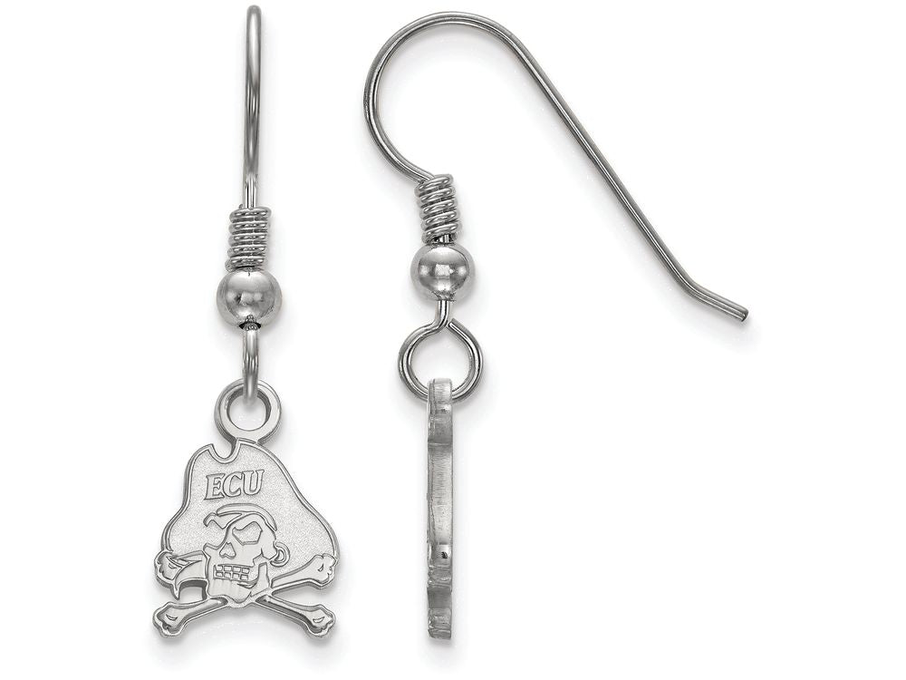 LogoArt Sterling Silver East Carolina University Xs Dangle Earrings Wire