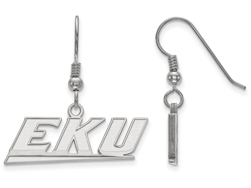 LogoArt Sterling Silver Eastern Kentucky University Small Dangle Earrings Wire