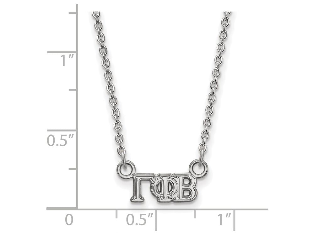 LogoArt Sterling Silver Gamma Phi Beta Extra Small Pendant Necklace With 18 Inch