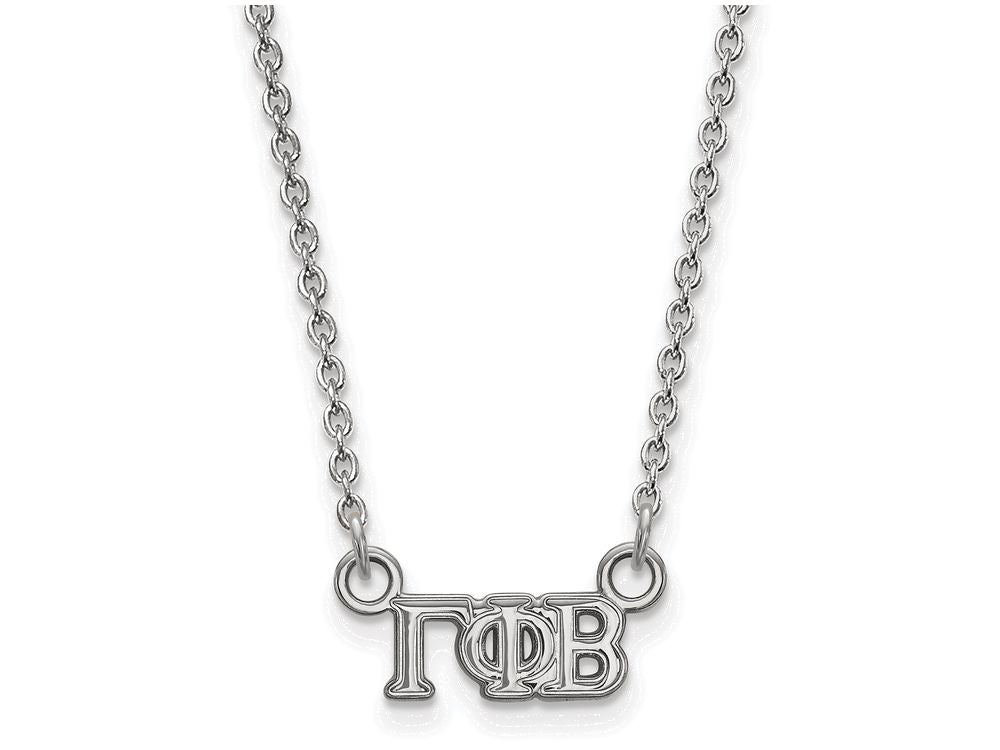 LogoArt Sterling Silver Gamma Phi Beta Extra Small Pendant Necklace With 18 Inch