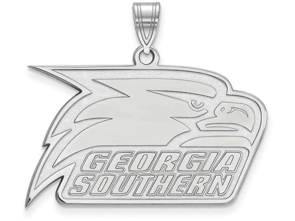 LogoArt Sterling Silver Georgia Southern University Large Pendant Necklace