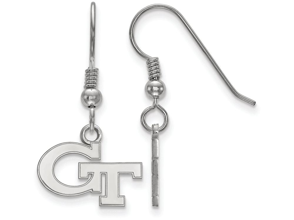 LogoArt Sterling Silver Georgia Institute Of Technology Xs Dangle Earrings Wire