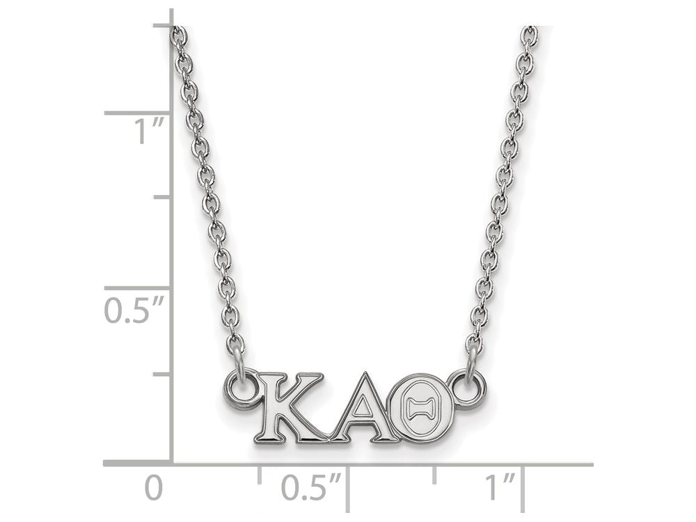 LogoArt Sterling Silver Kappa Alpha Theta Extra Small Pendant Necklace With 18 Inch