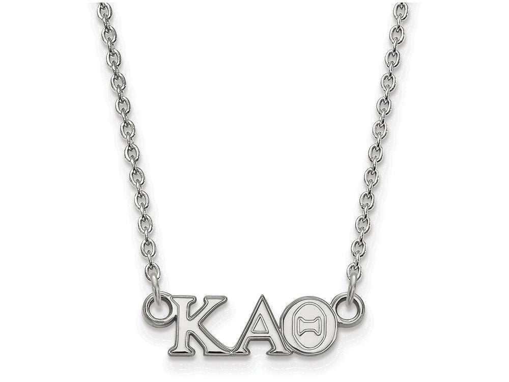 LogoArt Sterling Silver Kappa Alpha Theta Extra Small Pendant Necklace With 18 Inch