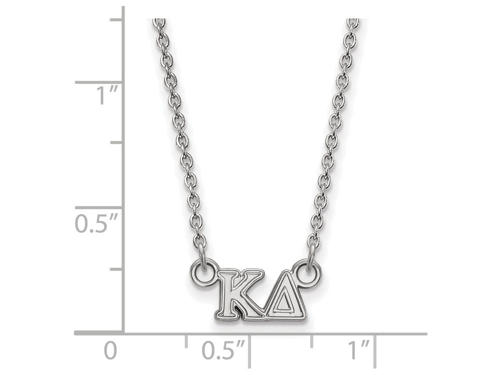 LogoArt Sterling Silver Kappa Delta Extra Small Pendant Necklace With 18 Inch