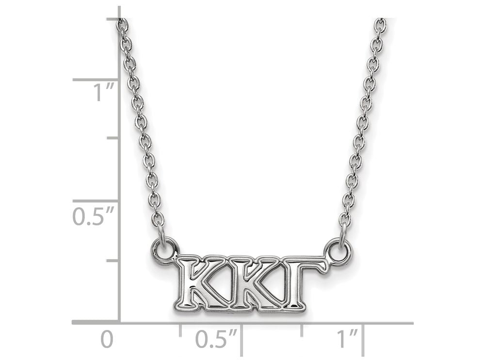 LogoArt Sterling Silver Kappa Kappa Gamma Extra Small Pendant Necklace With 18 Inch