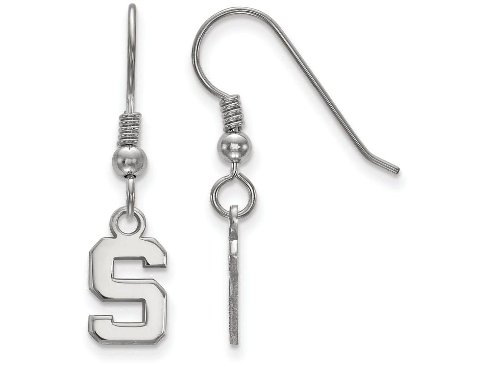 LogoArt Sterling Silver Michigan State University Xs Dangle Earrings Wire
