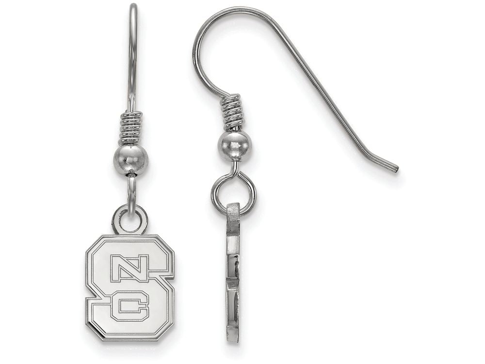 LogoArt Sterling Silver North Carolina State University Xs Dangle Earrings Wire